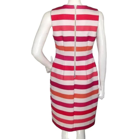 CALVIN KLEIN Dress, 10, Multicolor Stripes, Sleeveless, Neoprene Scuba - Picture 5 of 12